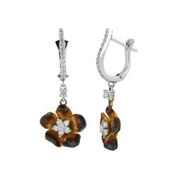 0.56 Karat Doğa Temalı Pırlanta Çiçek Küpe