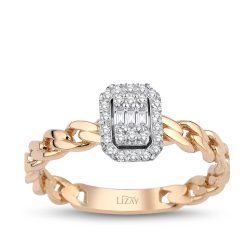 0.16 Karat Baget Pırlanta Fantezi Yüzük