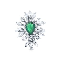 3.01 Karat Pırlanta Zümrüt Yüzük