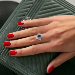 1.59 Karat Pırlanta Safir Yüzük