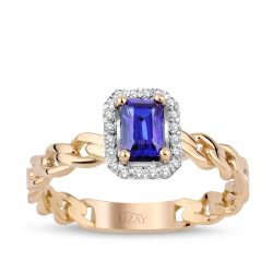 0.88 Karat Pırlantalı Safir Yüzük