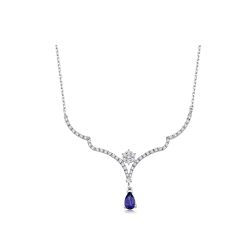 0.49 Karat Safir Pırlanta Kolye