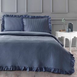 Linens Bsp Çift Kişilik Yatak Örtüsü Seti İndigo İndigo