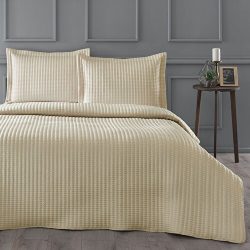 Linens Glamour Çift Kişilik Yatak Örtüsü Bej Bej