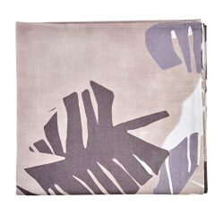 Taç Boutique Palm Pamuk Masa Örtüsü Beyaz