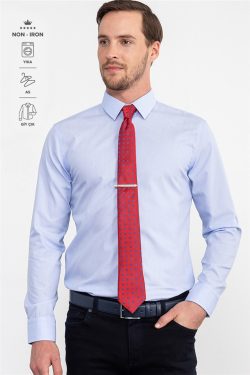 Slim Fit Dar Kesim Non-Iron Ütü Gerektirmez Erkek Gömlek
