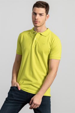 Slim Fit Dar Kesim Düz Polo Yaka Erkek T-Shirt