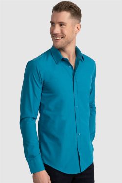 Slim Fit Dar Kesim Tery Cotton Erkek Gömlek