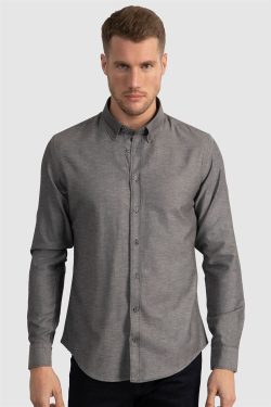Slim Fit Dar Kesim Oxford Spor Erkek Gömlek