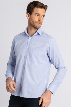 Klasik Fit Rahat Kesim Çizgili Erkek Gömlek