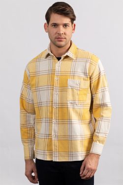 Relax Fit Rahat Kalıp Tek Cep Kapaklı Oduncu Kareli Gömlek