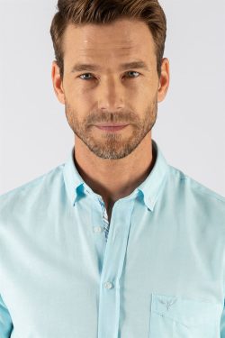 Klasik Fit Rahat Kesim Kısa Kol Poplin Oxford Erkek Gömlek