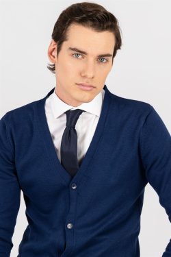 Slim Fit Dar Kesim Düğmeli Düz Pamuk Erkek Hırka