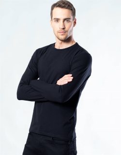 Slim Fit Dar Kesim Bisiklet Yaka Düz Basıc Uzun Kol Penye