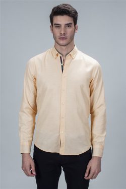 Slim Fit Dar Kesim Uzun Kol Poplin Oxford Erkek Gömlek