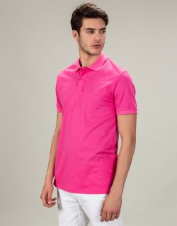 Slim Fit Dar Kesim Düz Polo Yaka Erkek T-Shirt