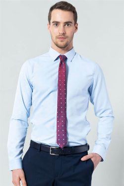 Slim Fit Dar Kesim Armürlü Erkek Gömlek