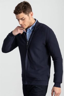 Slim Fit Armürlü Erkek Hırka