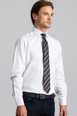 Modern Slim Fit Düz Saten Erkek Gömlek