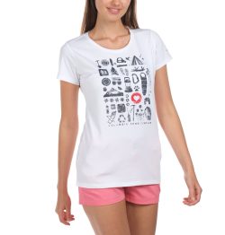 Camp Stamp Performance Kadın T-shirt Beyaz