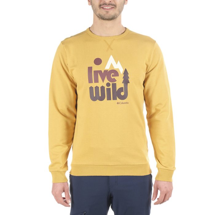 Live Wild Crew Erkek Sweatshirt Sarı