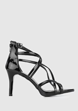 Siyah Kadin Topuklu Sandalet