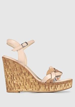 Pudra Kadin Topuklu Sandalet