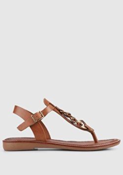 Taba Kadin Düz Sandalet