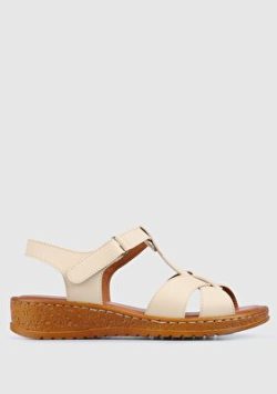 Bej Kadin Konfor Sandalet