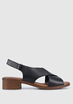 Siyah Kadin Düz Sandalet