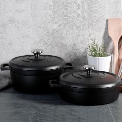 Korkmaz Casta Döküm Tencere 24×10 Siyah