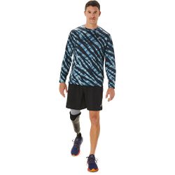 Asics WILD CAMO LS TOP Erkek LAKE DRIVE/BLACK Tshirt 2011C719-400