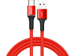 BASEUS Halo Type-C İçin 3A 1M Data USB Kablosu Kırmızı