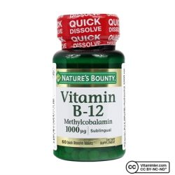 Nature’s Bounty Vitamin B12 Methylcobalamin 1000 Mcg 60 Dilaltı Tableti