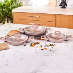 Karaca Biogranit Rosegold 6 Parça Sahan Seti