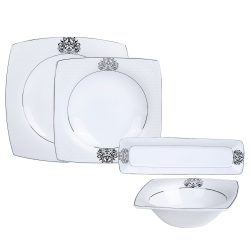 Karaca Fine Pearl Shinning 14 Parça 6 Kişilik Kare İnci Kahvaltı/Servis Takımı