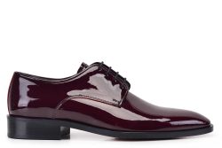 Bordo Klasik Bağcıklı Kösele Erkek Ayakkabı -11390-