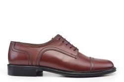 Hakiki Deri Kahverengi Klasik Bağcıklı Kösele Erkek Ayakkabı -8777-