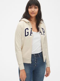 Bej Gap Logo Fermuarlı Sweatshirt