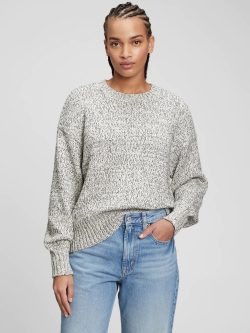 Beyaz Örme Triko Kazak