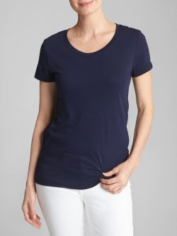 Lacivert Bisiklet Yaka T-Shirt