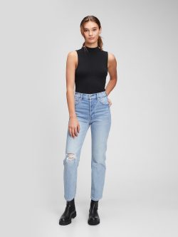 Mavi High Rise Destructed Cheeky Straight Washwell™ Jean Pantolon