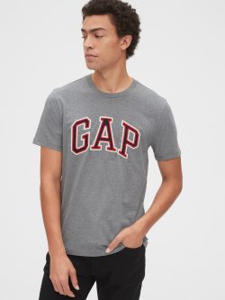 Gri Gap Logo Kısa Kollu T-Shirt