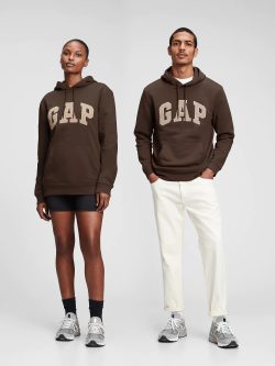Kahverengi Gap Logo Kapüşonlu Sweatshirt