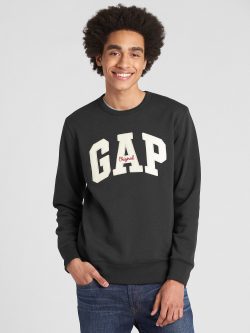 Siyah Gap Logo Bisiklet Yaka Sweatshirt