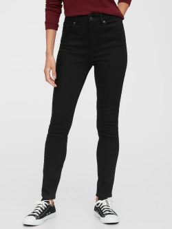 Siyah High Rise Legging Jean Pantolon