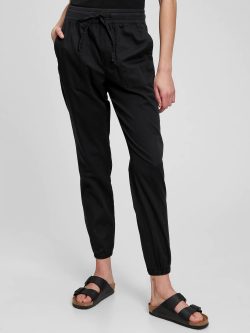 Siyah Twill Washwell Jogger Pantolon