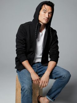 Siyah Performans Kapüşonlu Sweatshirt
