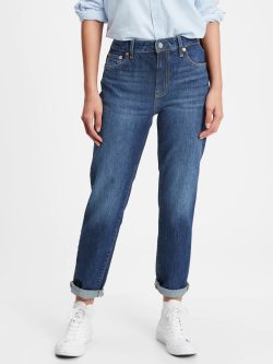 Lacivert Mid Rise Universal Slim Oversize Jean Pantolon
