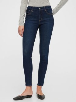 Koyu Mavi Mid Rise Universal Washwell™ Legging Jean Pantolon
